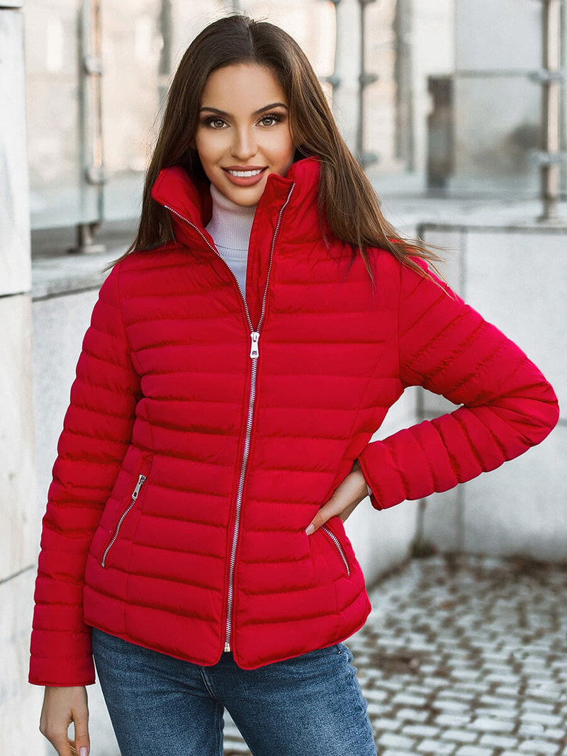 Jachetă de femei roșie OZONEE JS/M23063/2Z