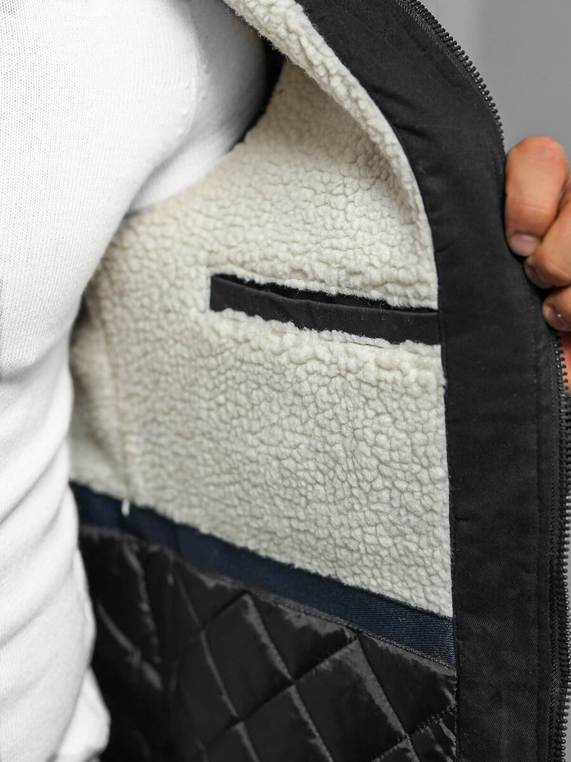 Geacă de iarnă bărbați neagră OZONEE JD/390