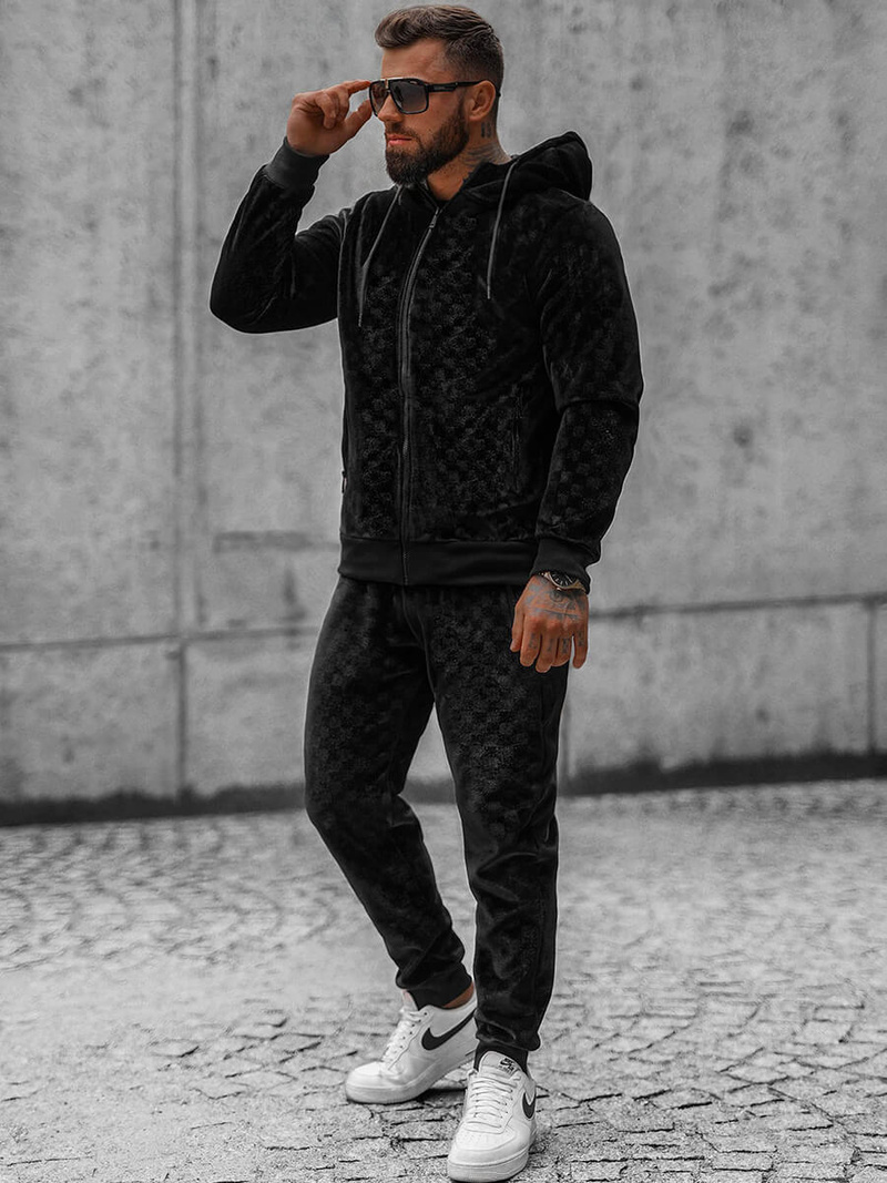 Trening catifea bărbați negru OZONEE O/3A133/A135