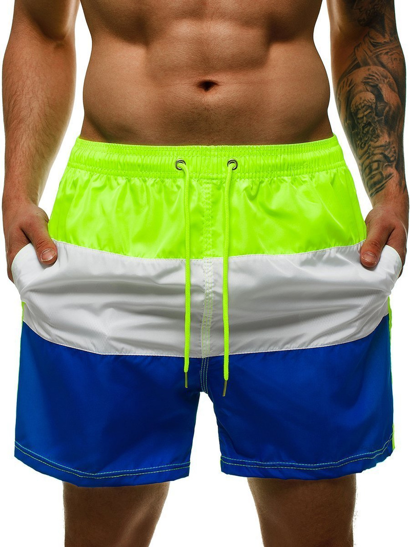 Pantaloni scurti de baie bărbați galben-neon OZONEE ST023