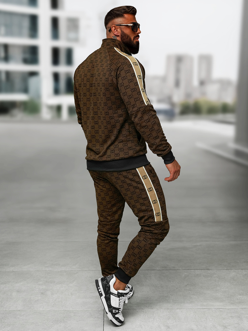 Compleu sport bărbaţi bej închis OZONEE O/FF5110AB