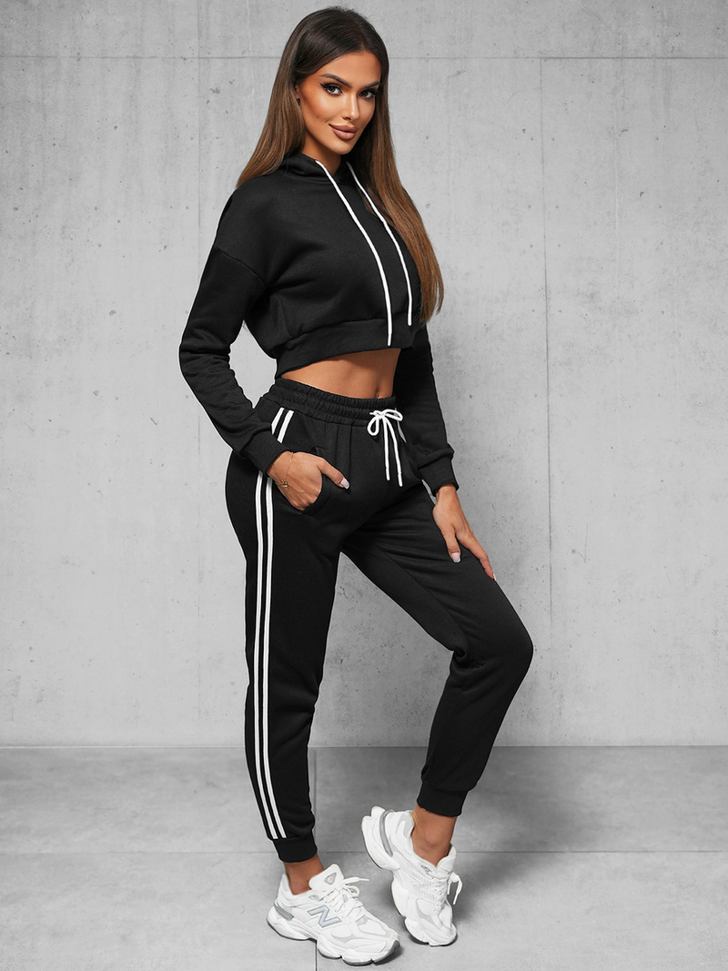 Trening dama doua piese negru OZONEE JS/8C67/3