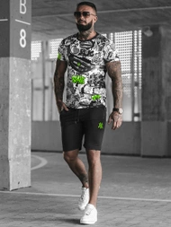 Compleu sport bărbaţi alb-verde OZONEE O/HM789Z