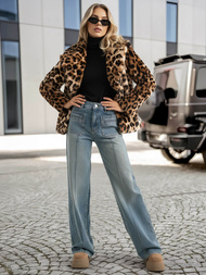 Geacă de femei bej și maro OZONEE JS/61M8500/158