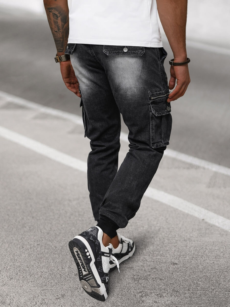 Pantaloni jogger bărbați negri OZONEE NB/MP0108N