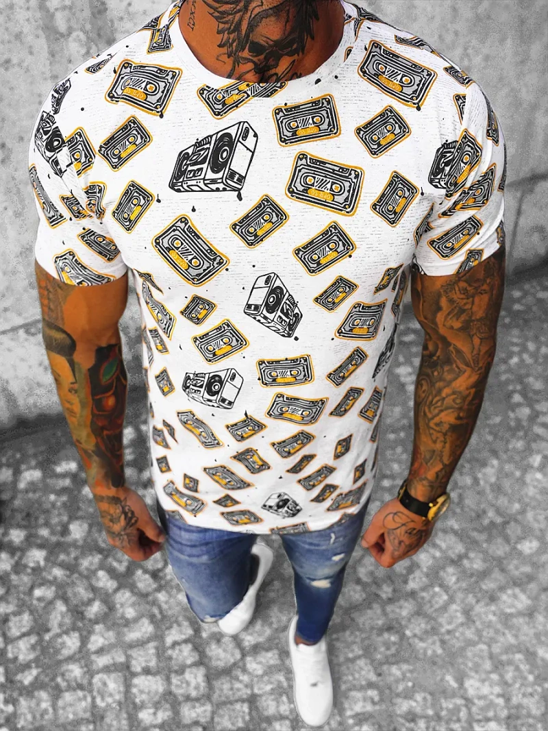 Tricou bărbați colorat OZONEE O/BL2255Z