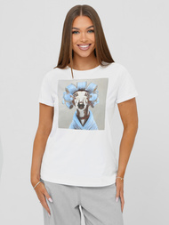 Tricou femei alb-gri OZONEE JS/YJ77726