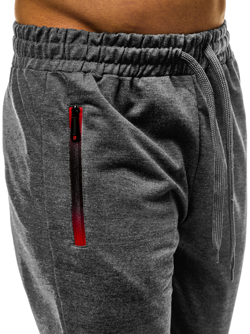 Pantaloni de trening bărbaţi gri închis JS/XW007SZ