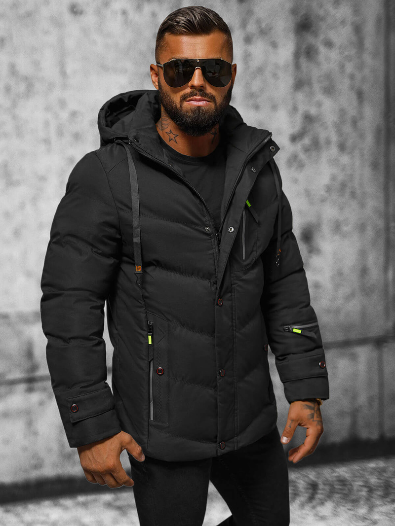 Geacă bărbați neagră OZONEE JS/5M3137/392