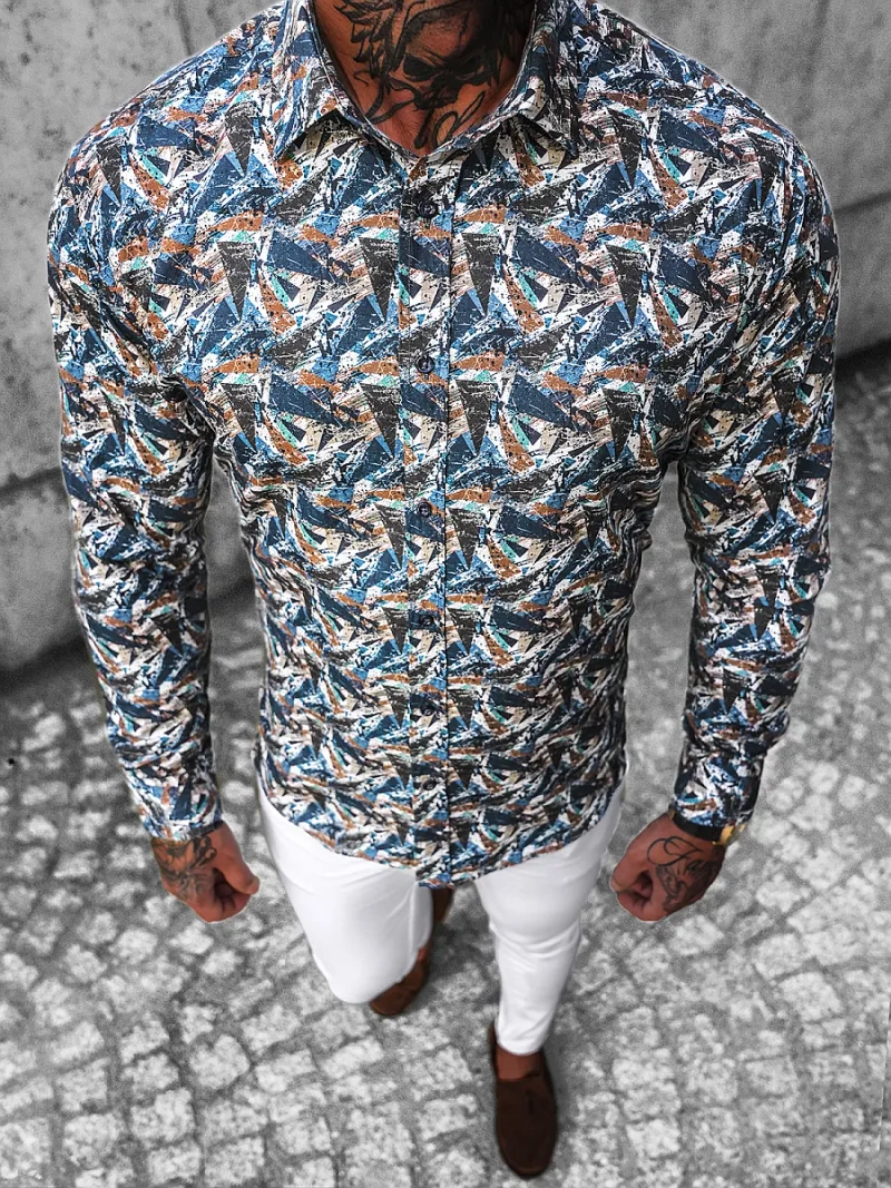 Cămașă bărbați colorat OZONEE O/2822Z