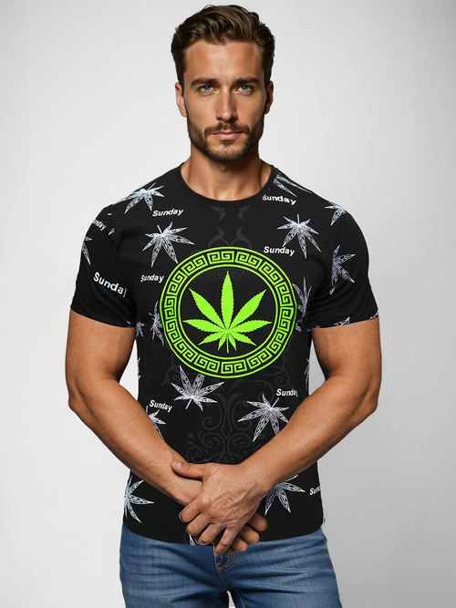 Tricou bărbați negru OZONEE O/T139/3Z