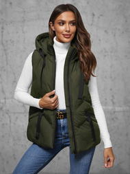 Vestă femei verde închis OZONEE JS/5M3176/136