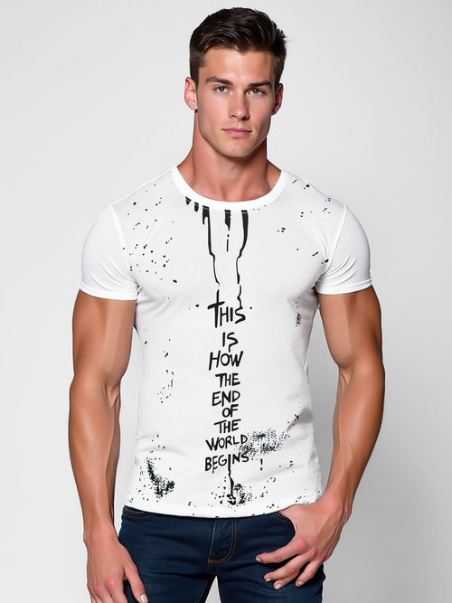 Tricou bărbați alb OZONEE O/8T1259/1Z