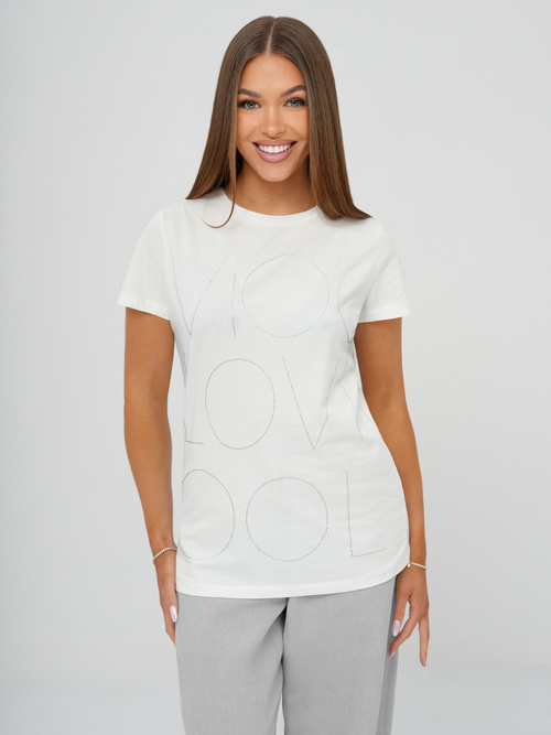 Tricou femei alb OZONEE JS/YJ77841