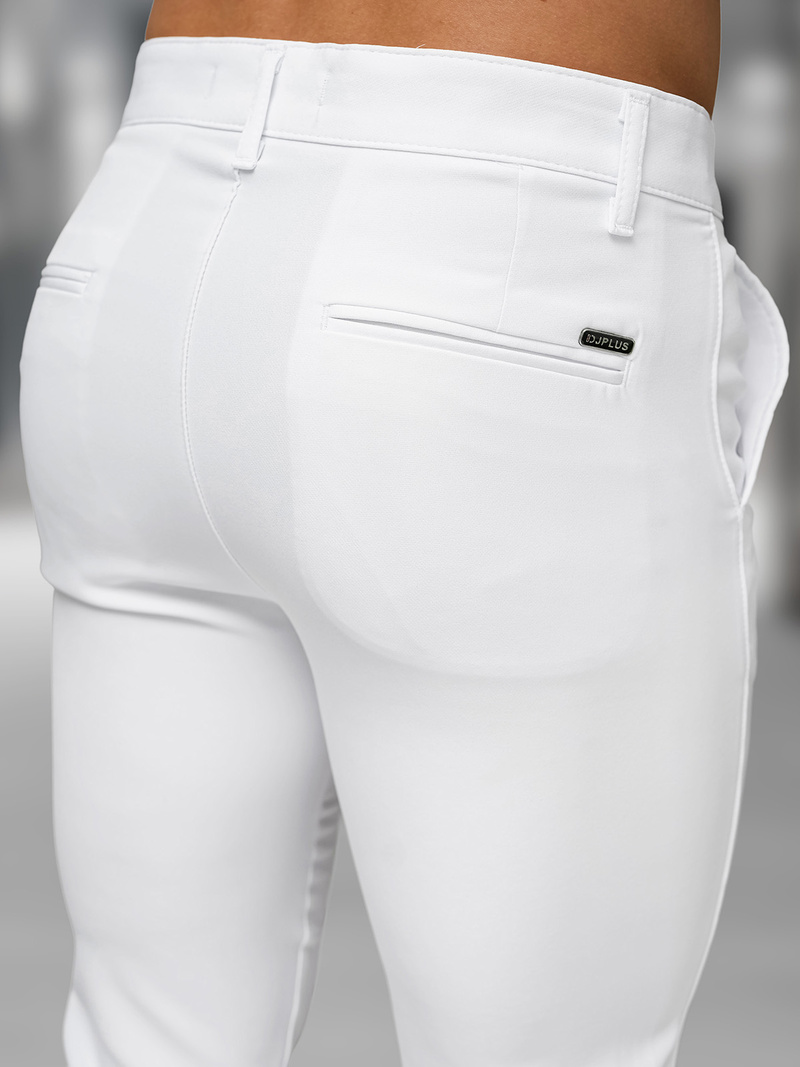 Pantaloni chino bărbaţi albi OZONEE DJ/5526Z