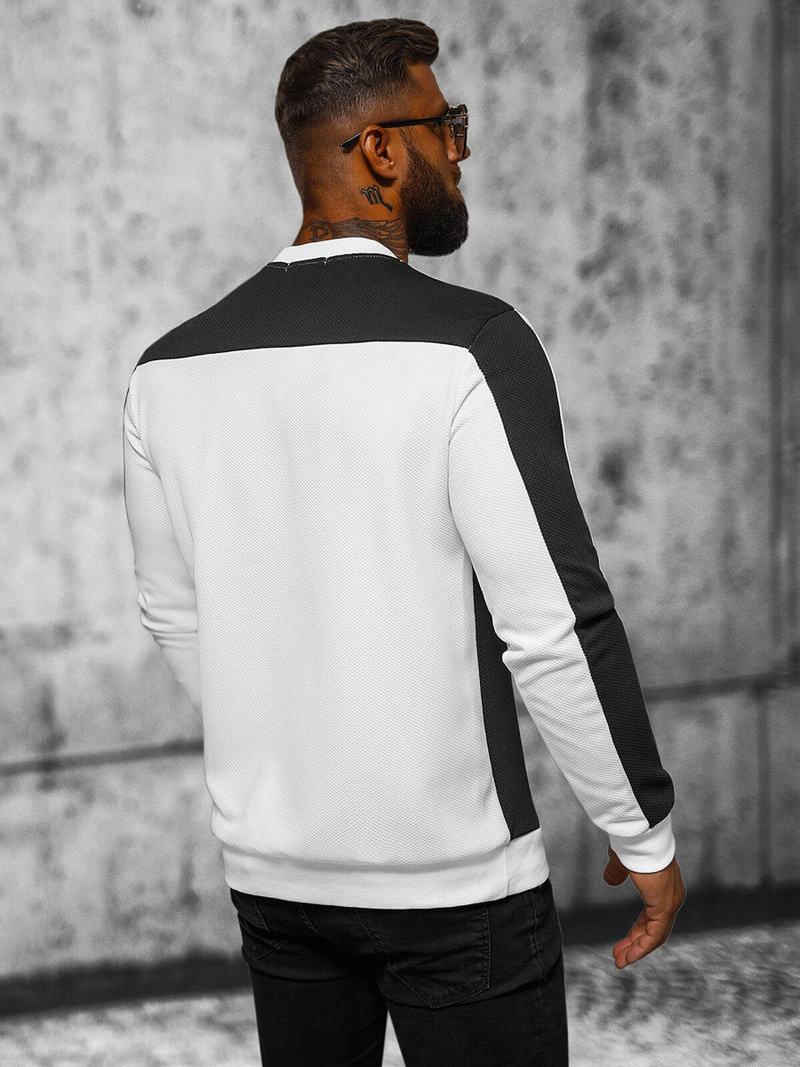 Hanorac bărbați alb-negru OZONEE O/P2032