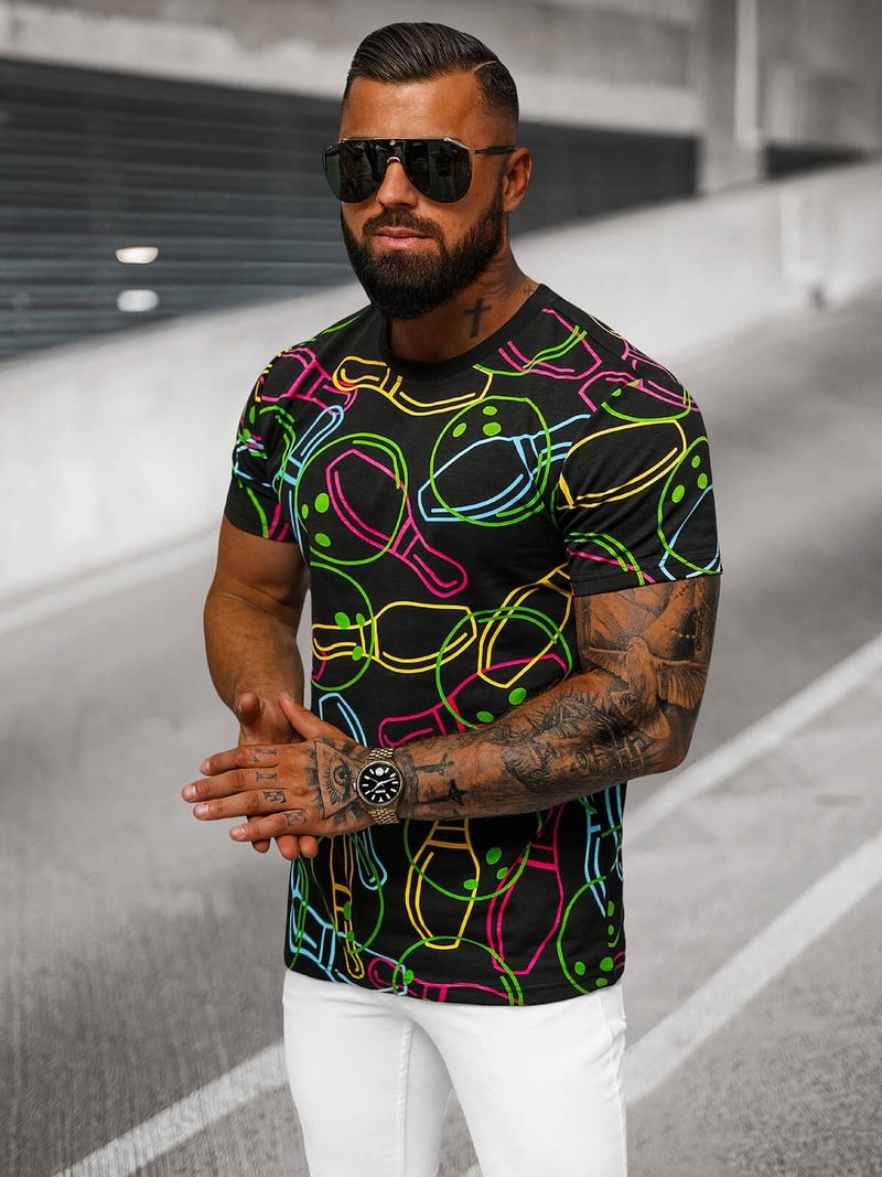 Tricou bărbați negru OZONEE O/T1272/3