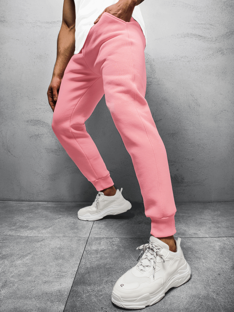 Pantaloni de trening bărbaţi roz deschis OZONEE O/12110