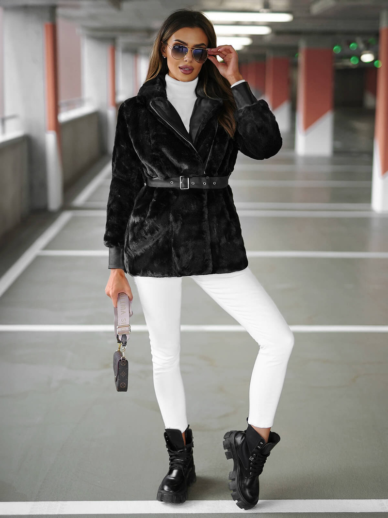 Geacă de femei neagra OZONEE JS/11Z8075Z