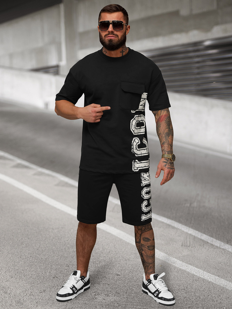 Compleu sport bărbaţi negru OZONEE JS/27C6531/3