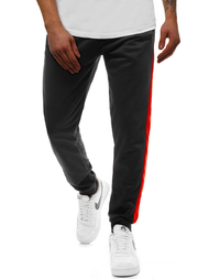 Pantaloni de trening bărbaţi negri-rosii OZONEE JS/JZ11003
