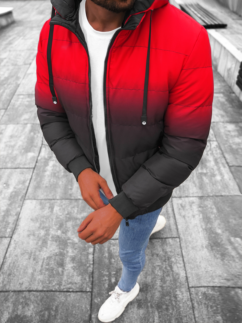 Geacă reversibilă bărbați roșu/neagră OZONEE JS/M760/270