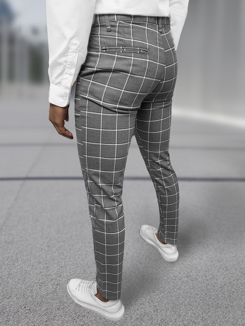 Pantaloni chino bărbaţi antracit închis OZONEE DJ/5522Z