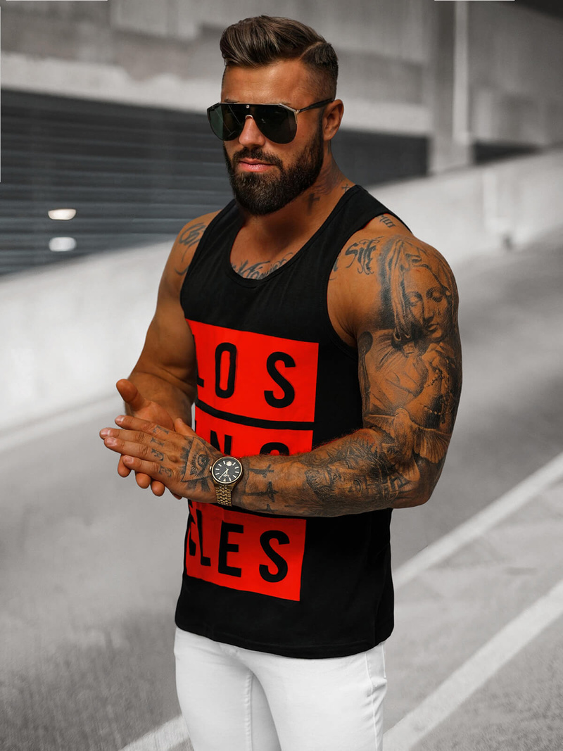 Maiou bărbați negru OZONEE O/T105/3