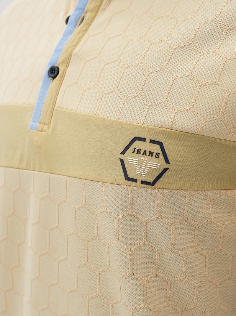 Tricou polo bărbați bej OZONEE O/QQ922