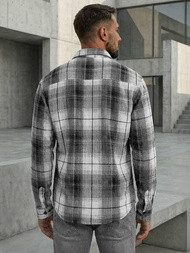 Cămașă bărbați neagră-albă OZONEE NB/MC728N/4Z