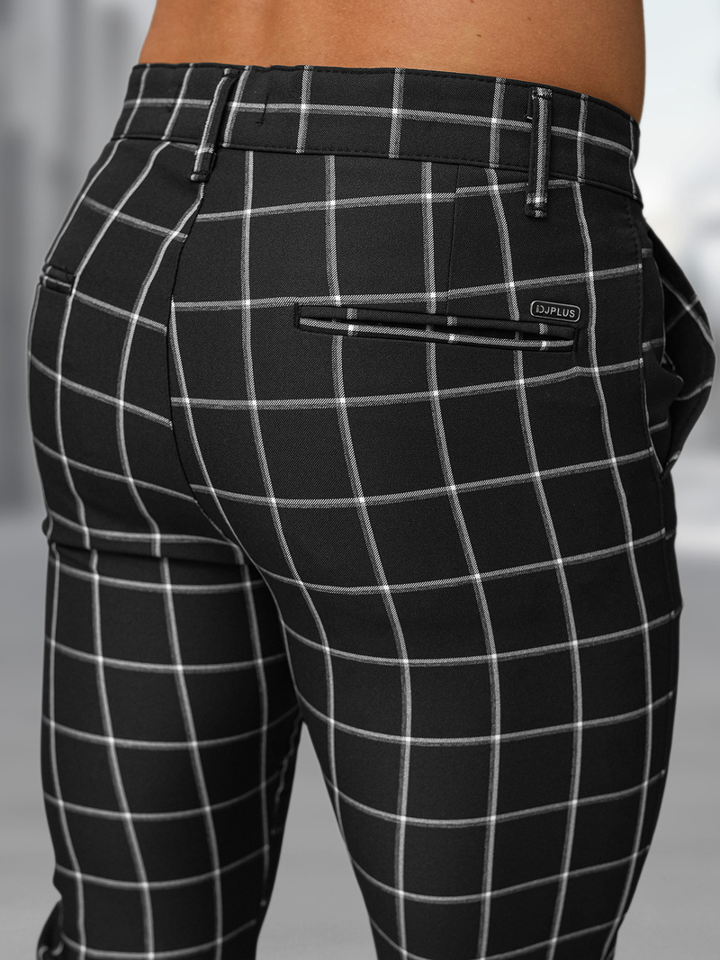 Pantaloni chino bărbaţi negri OZONEE DJ/5522Z