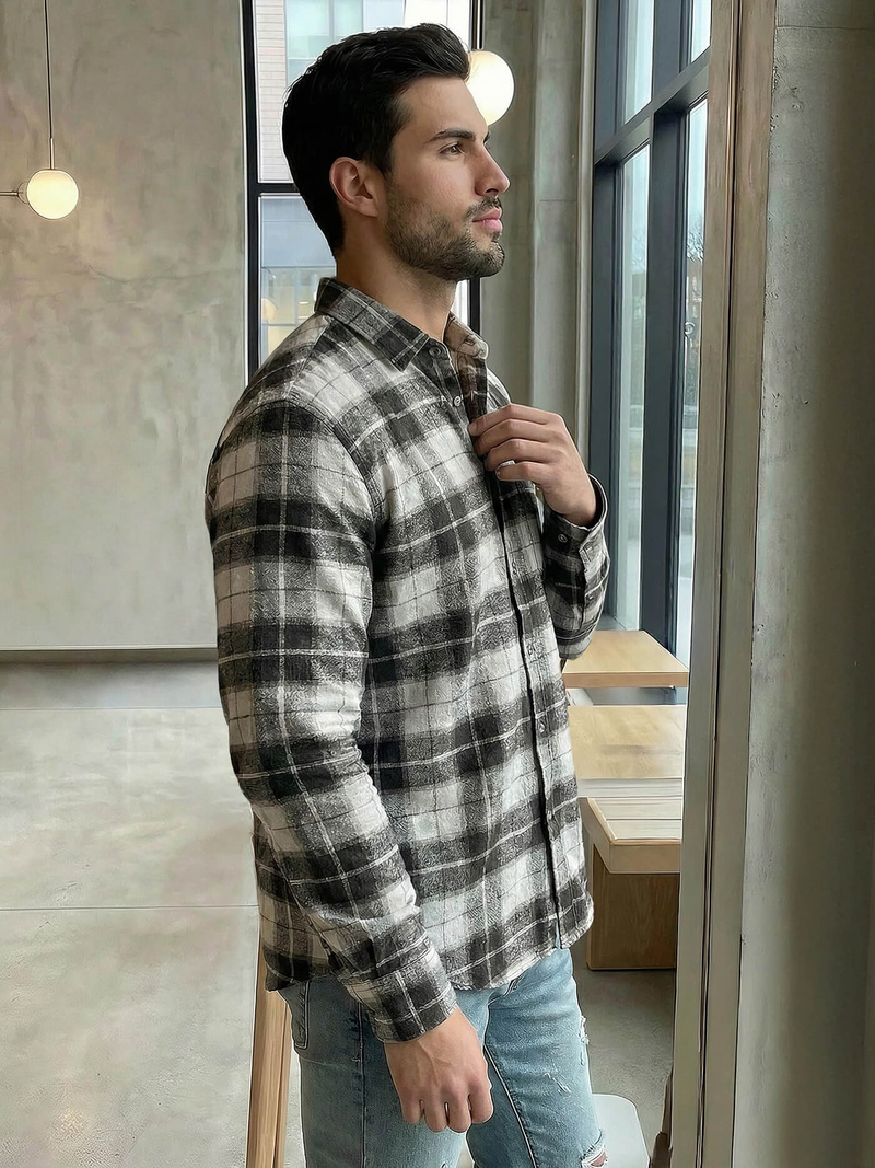 Cămașă bărbați gri OZONEE V/V172Z