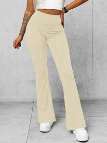 Colanţi femei cu picioare late écru OZONEE O/KTK006-J