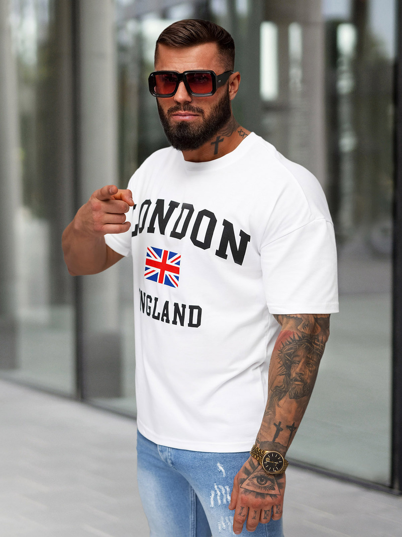 Tricou bărbați alb OZONEE JS/8B1373/1