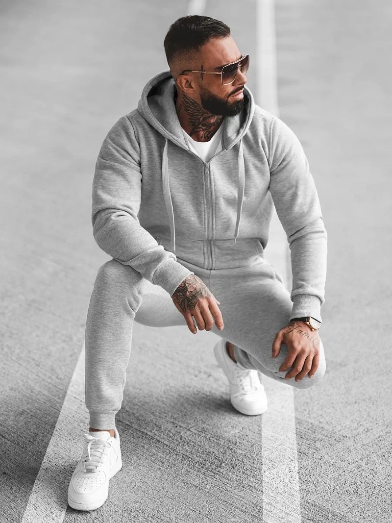 Compleu sport bărbaţi gri OZONEE JS/68C10386/2Z