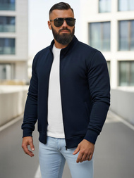 Hanorac cu fermoar bărbați bleumarin OZONEE JS/2002