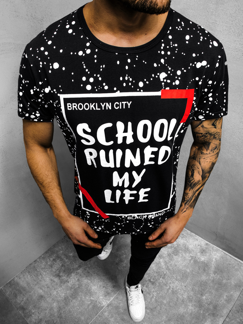 Tricou bărbați negru OZONEE JS/KS1978Z