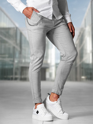 Pantaloni chino bărbaţi gri OZONEE DJ/3300Z