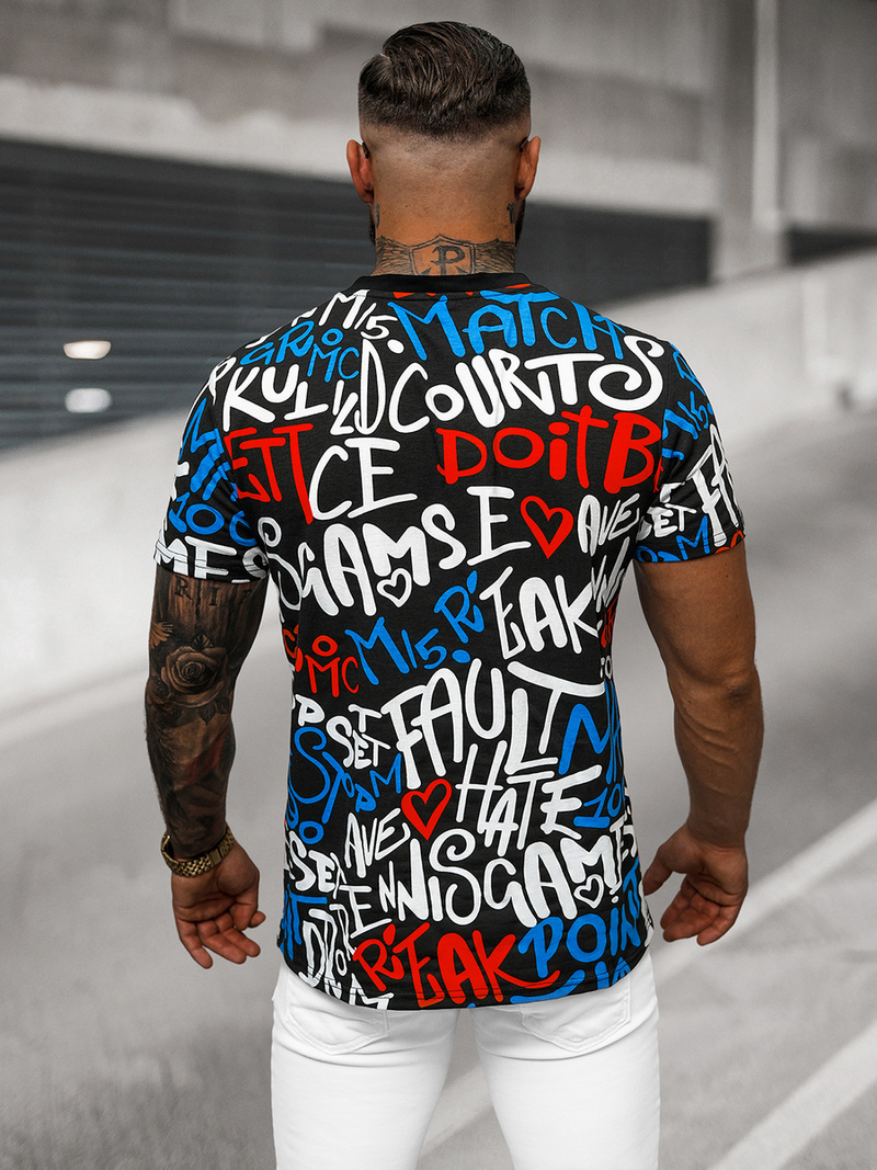 Tricou bărbați negru OZONEE O/T1271/3