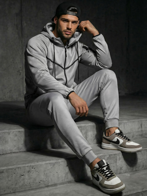 Compleu sport bărbaţi gri OZONEE JS/8C1966/2