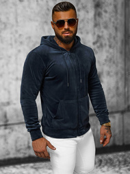 Hanorac bărbați din catifea albastru marin OZONEE JS/8B1168/25