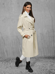 Palton de piele de dama bej deschis OZONEE JS/11Z8100