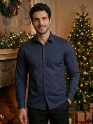 Cămașă bărbați albastru marin OZONEE V/V183Z