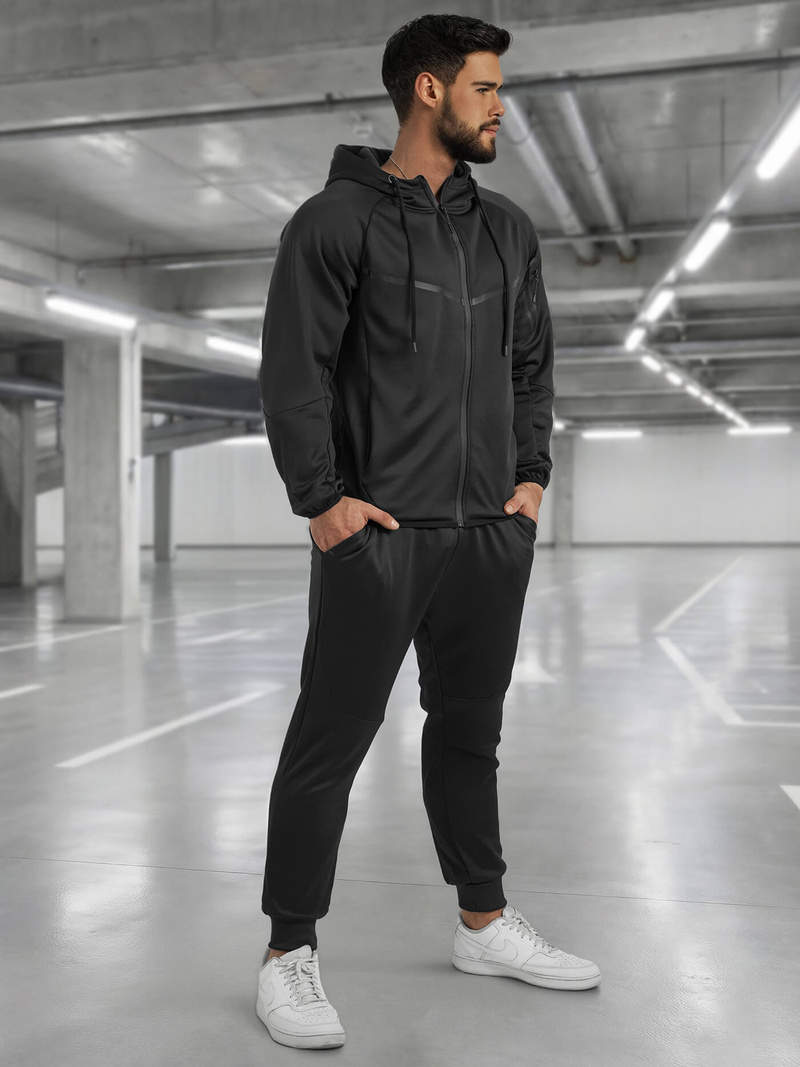 Compleu sport bărbaţi negru OZONEE JS/8C1966/3