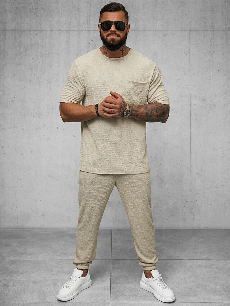 Tricou bărbați bej OZONEE O/Y960T