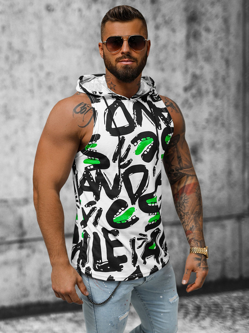 Maiou bărbați albă-neagră OZONEE O/BL300Z