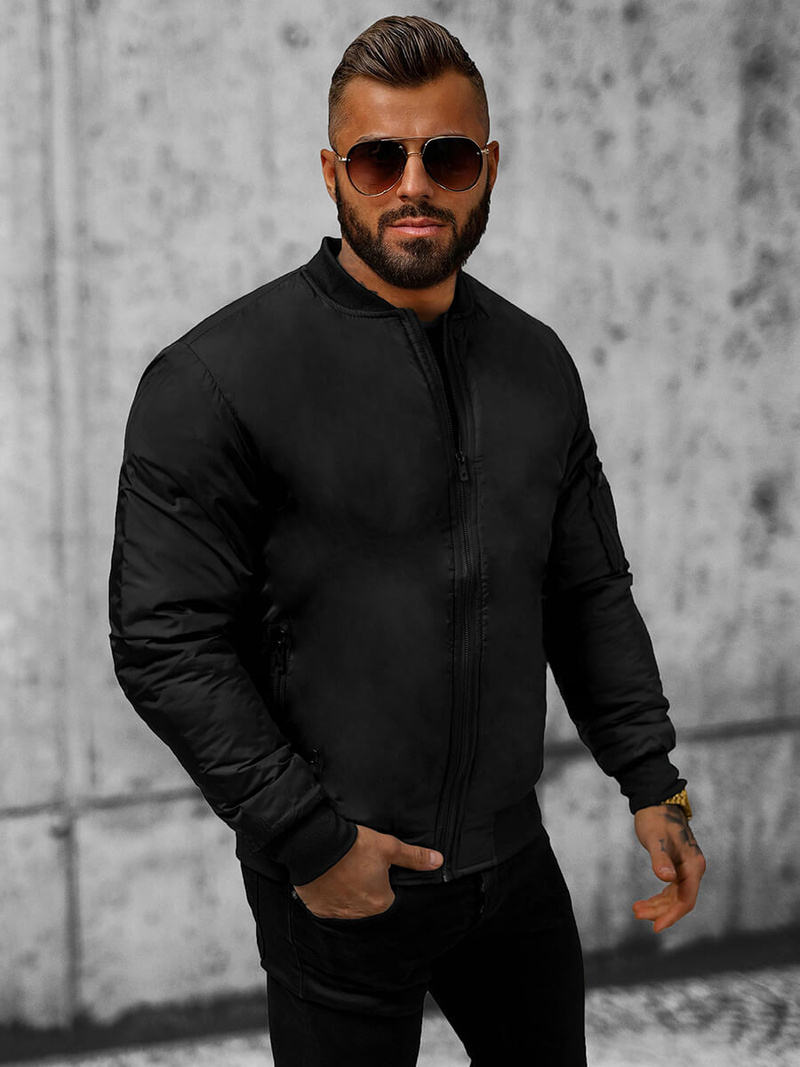 Jachetă bărbați neagră OZONEE JS/AK95Z