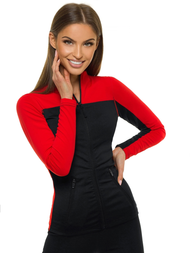 Hanorac femei neagră-roșu OZONEE JS/HD149/5