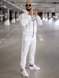 Compleu sport bărbaţi alb OZONEE JS/8C8117/1Z