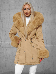 Geacă de iarnă damă bej OZONEE JS/16M9062/62Z